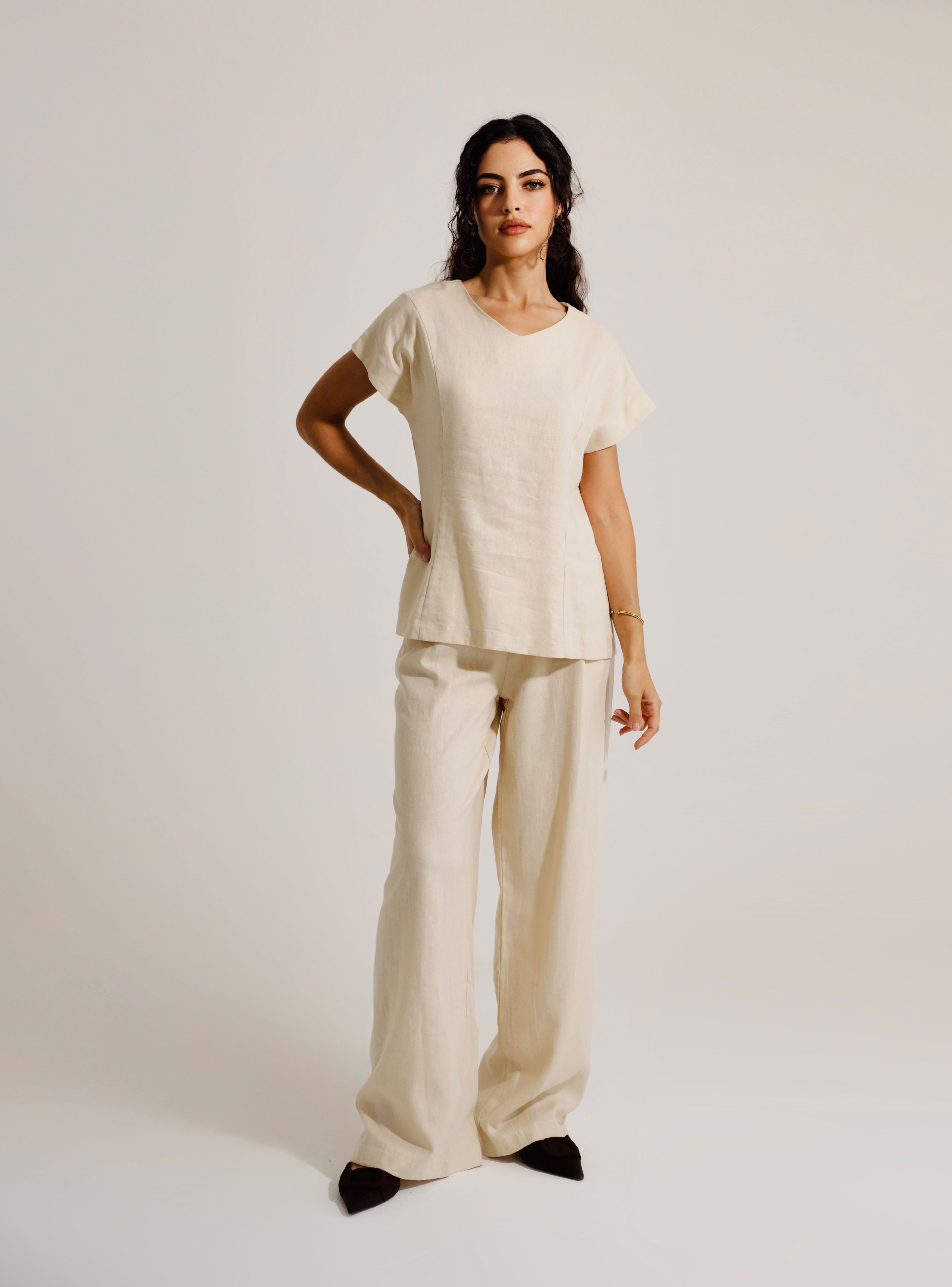 Leinen-Set Camel